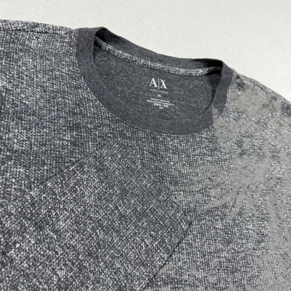 Armani Exchange AX Mens XL Long Sleeve Graphic T-Shirt Charcoal Gray Eagle Logo